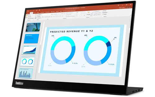 Lenovo ThinkVision M14d - Écran LED - 14 - portable - 2240 x 1400 2.2K @ 60 Hz - IPS - 300 cd/m² - 1500:1 - 6 ms - 2xUSB-C - noir corbeau