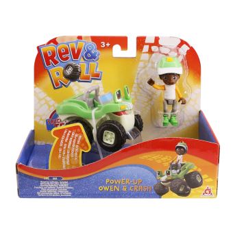 Véhicule Rev & Roll Power-Up Crash et une figurine Owen 8 cm