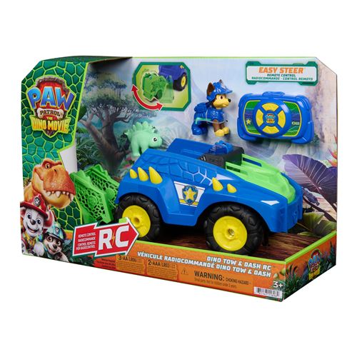 Véhicule télécommandée Paw Patrol Pat’patrouille Tow & Dash Chase Le Film Mission Dino