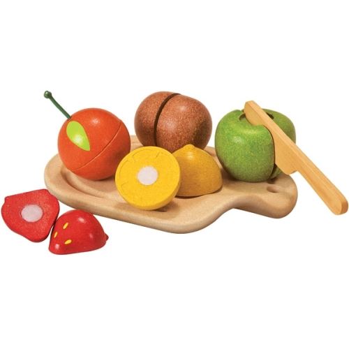 Dinette Assortiment de fruits à découper Plan Toys en bois