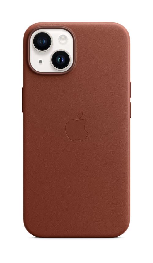 Coque en cuir avec MagSafe pour Apple iPhone 14 Terre de Sienne
