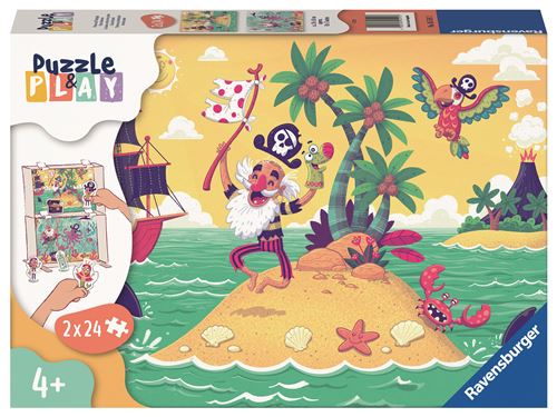 Set de 2 puzzles Ravensburger La chasse au trésor des pirates 24 pièces