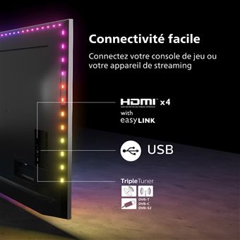 TV LED Philips Ambilight 50PUS8517/12 126 cm 4K UHD Android TV Gris anthracite 2022