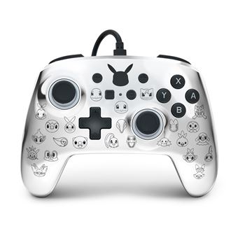 PowerA Enhanced Wired Controller - Manette de jeu - filaire - Pikachu noir et argenté - pour Nintendo Switch, Nintendo Switch Lite