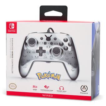 PowerA Enhanced Wired Controller - Manette de jeu - filaire - Pikachu noir et argenté - pour Nintendo Switch, Nintendo Switch Lite