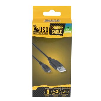 Câble de charge pour manette PS4 et Xbox USG Noir