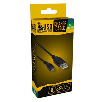 Câble de charge pour manette PS4 et Xbox USG Noir