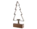 Décoration de Noel Kaemingk Support bougie en aluminium Arbre Noël Brut Argent