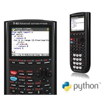 Calculatrice scientifique Texas Instruments TI-82 Edition Python Noir -  Fnac.ch - Calculatrice