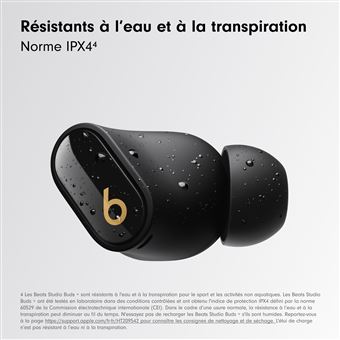 Écouteurs sans fil avec réduction du bruit Beats Studio Buds+ Noir/Or