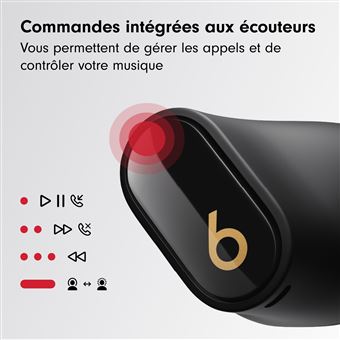 Écouteurs sans fil avec réduction du bruit Beats Studio Buds+ Noir/Or