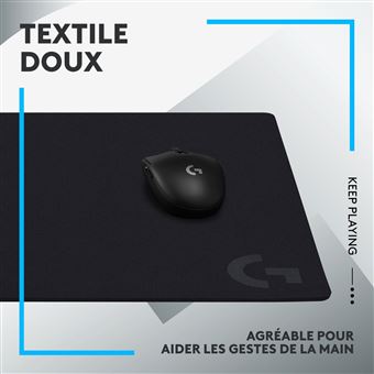 Tapis de souris gaming Logitech G640 Large Cloth antidérapant Noir