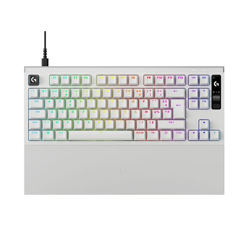 Clavier gaming filaire Logitech Pro X2 Rapid AZERTY blanc avec écran OLED - Image 2