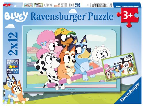 Puzzles 2 x 12 pièces Ravensburger S’amuser avec Bluey - Ravensburger