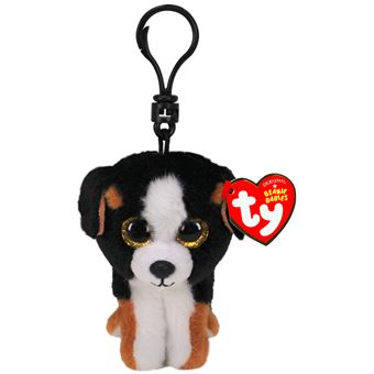 Porte-clés en peluche Ty Beanie Boo's Clip Roscoe Le chien 7 cm