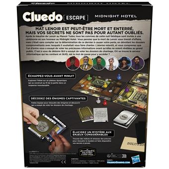 Jeu d'enquête Hasbro Gaming Cluedo Escape Midnight Hotel