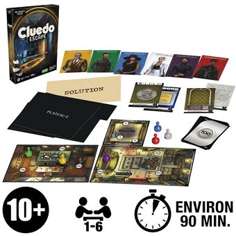 Jeu d'enquête Hasbro Gaming Cluedo Escape Midnight Hotel