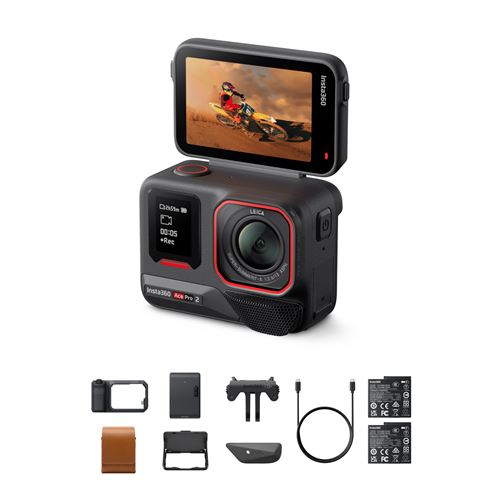 Pack Caméra sport Insta360 Ace Pro 2 Flash Print Noir