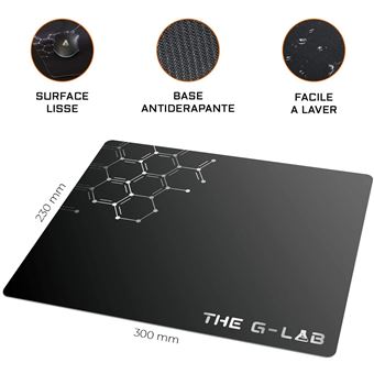 Tapis de souris gaming The G-Lab Barium XXL Noir