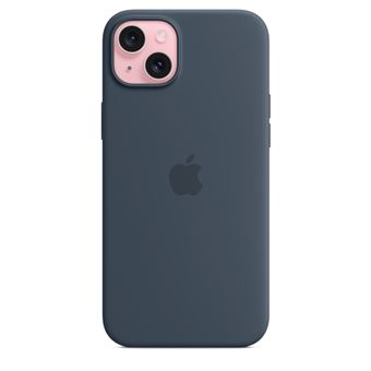 Coque en silicone avec MagSafe pour iPhone 15 Plus Bleu orage