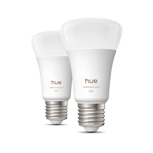 Pack de 2 Ampoules Connectées Philips Hue 10W E27 – Blanc et Couleur