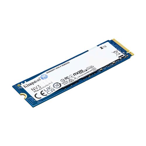 Disque SSD interne Kingston NV3 PCIe 4.0 NVMe 2 To Blanc et Bleu