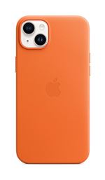 Apple - Coque de protection pour téléphone portable - compatibilité avec MagSafe - cuir - orange - pour iPhone 14 Plus