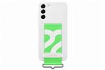 Coque en silicone avec laniere pour Samsung Galaxy S22+ Blanc