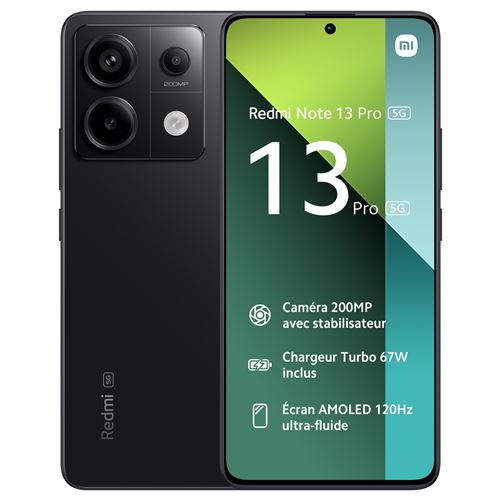Smartphone Xiaomi Redmi Note 13 Pro 5G 6.67" Double SIM 256 Go Noir