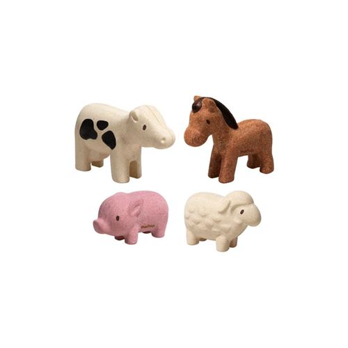 Jouet en bois Plan Toys 4 Figurines animaux de la ferme