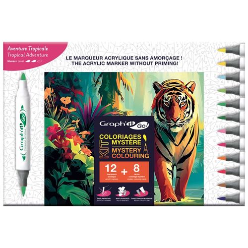 Graph It Kit De Coloriage Mystère Aventure Tropicale Acrylique Multicolore 31 X 21 X 1,5 Cm Go - vue 1