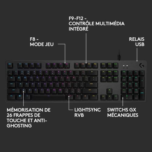 CLAVIER LOGITECH G512 CARBON MÉCANIQUE - RGB LIGHT - GX BROWN Aluminium Filaire Usb Qwerty Hussein Dey Alger Algeria D41593494