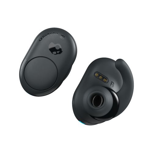 Skullcandy Push True Sans Fil Earbuds,Intra-Auriculaires Bluetooth Avec Microphone,12H Durée Batterie Avec Coffret Pour Charge,Silicone Fit Fins Pour Port Sécurisé, Gris Foncé