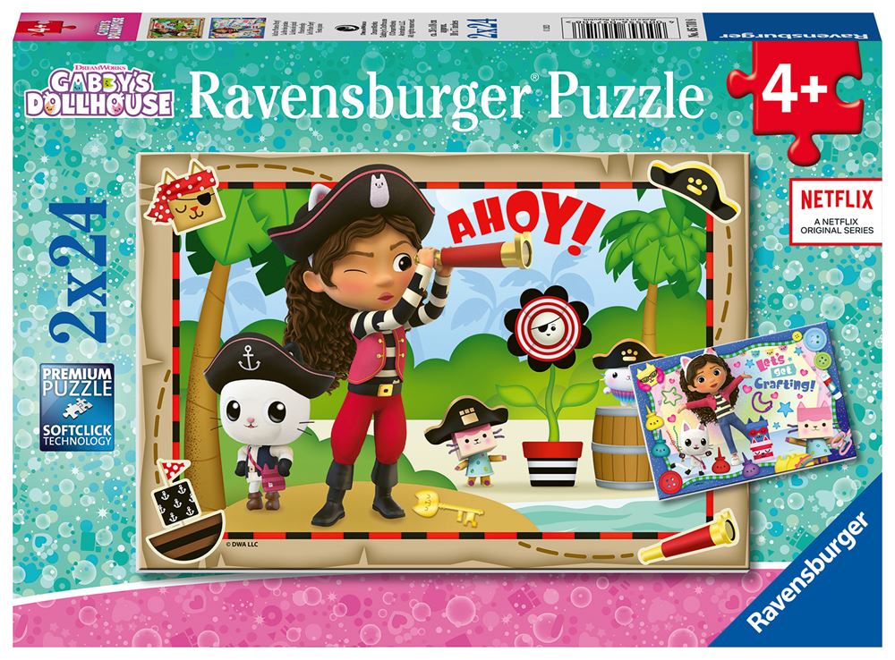 Puzzles 2 x 24 pièces Ravensburger Gabby's Dollhouse - Puzzle