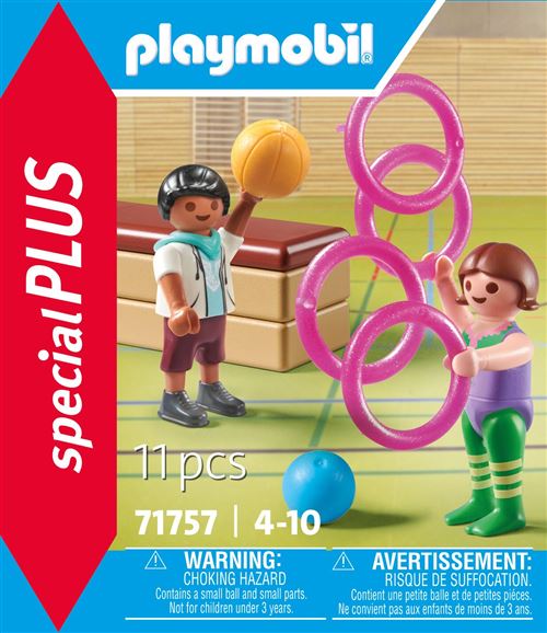 Duo D'enfants Avec Matériel Gymnastique Playmobil La Boite - vue 3