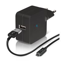 Chargeur secteur USB Temium + Câble Micro USB Noir