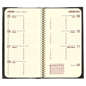 Agenda Semainier de poche Oberthur Kent spiralé Modèle aléatoire