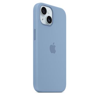 Coque en silicone avec MagSafe pour iPhone 15 Bleu d'hiver