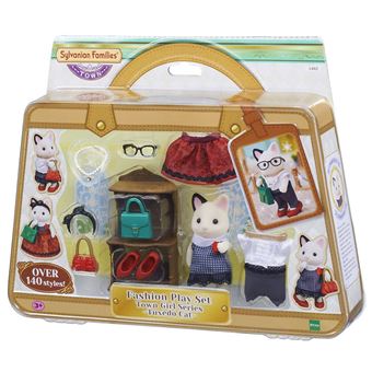 Playset Sylvanian Families 5462 La valisette de mode et grande sœur chat bicolore