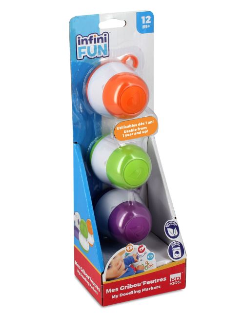 Boîte Recharge Gribou'Feutres Infiny Fun Vert, Orange et Violet