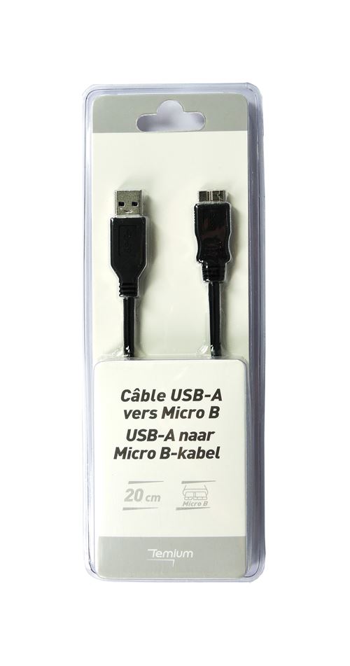 TEMIUM CABLE USB/MICRO 20CM
