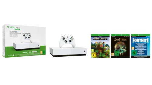 Microsoft Xbox One S All Digital 1 TB Console Pack + Minecraft + Sea of Thieves + Fortnite + Xbox Live Gold 1 maand (download in NL)