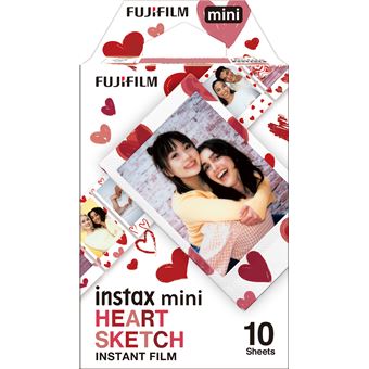 10 Films Instantané Fujifilm Mini Heart Sketch