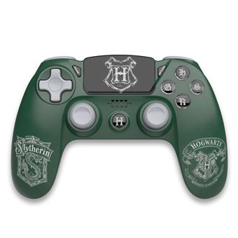 Harry Potter - Manette Sans Fil PS4 - Prise Jack - Boutons Lumineux - Serpentard - Vert