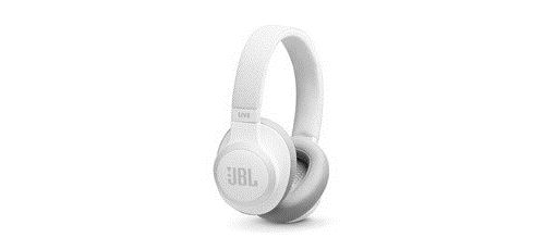 JBL LIVE 650BTNC - Koptelefoon met micro - over oor - Bluetooth - draadloos - actieve geluidsdemping - 3,5 mm-stekker - wit