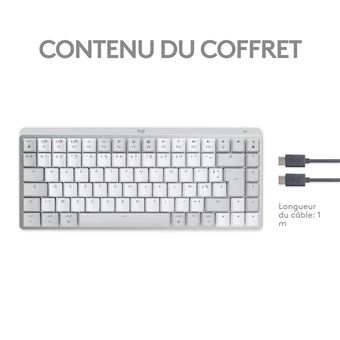 Logitech Master Series MX Mechanical Mini for Mac - Clavier - rétroéclairé - sans fil - Bluetooth LE - AZERTY - Français - commutateur : Tactile Silencieux - gris pâle