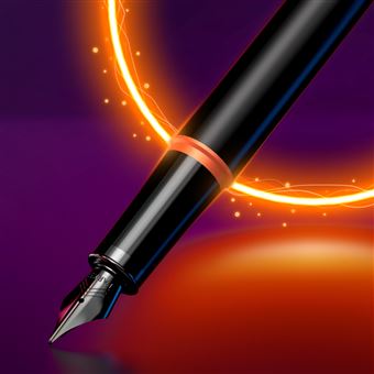 Parker IM Vibrant Rings Noir Orange Vif Plume M