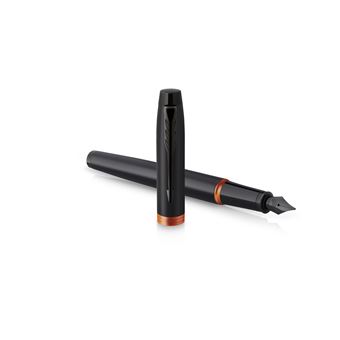 Parker IM Vibrant Rings Noir Orange Vif Plume M