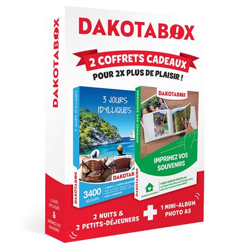 Coffret cadeau Dakotabox Bi-pack 3 jours idylliques et La box souvenirs