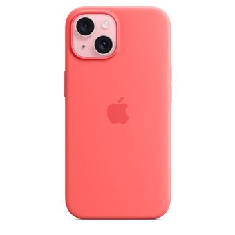 Coque en silicone avec MagSafe pour iPhone 15 Goyave